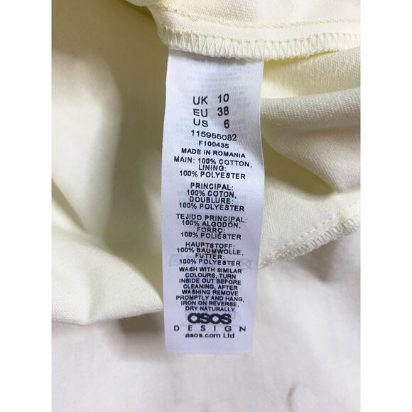 ASOS Cream Puff Sleeve Cut Out Back Maxi Dress NWT US 6 - Picture 16 of 16